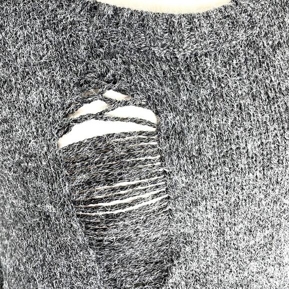 1804 Coin High Low Crew Neck Wool Blend S Grunge Sweater With Styled Holes/Runs - Picture 8 of 16